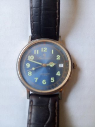 Reloj Osco Quartz Vintage Azul Turquesa Dorado