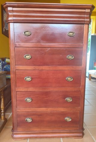 Cajonera de madera con 6 cajones