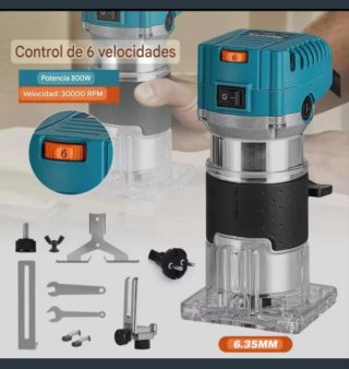 Fresadora Eléctrica 15 Brocas Madera