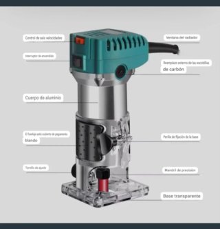 Fresadora Eléctrica 15 Brocas Madera