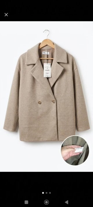 Abrigo Zara Oversize Beige