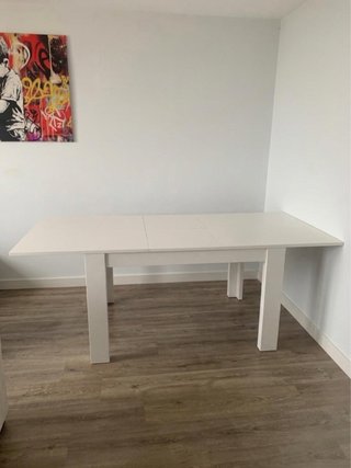 Mesa comedor extensible blanca 140/190 cm