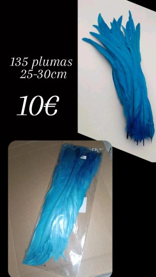 135 Plumas Gallo Azul 25-30cm