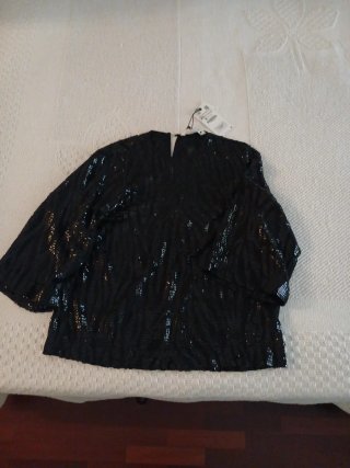 Blusaa Negra de Lentejuelas Zara