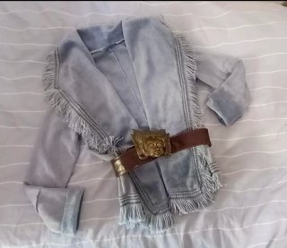 Chaqueta con Flecos Azul