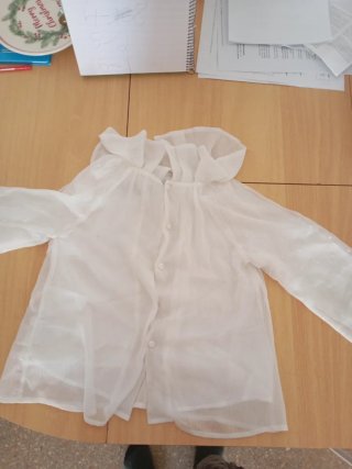 Blusa blanca semitransparente