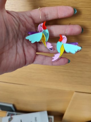 Pendientes de Metacrilato con Forma de Pájaro