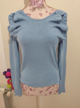 Jersey fino azul con botones