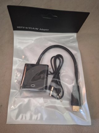 Adaptador HDMI a VGA con salida AV