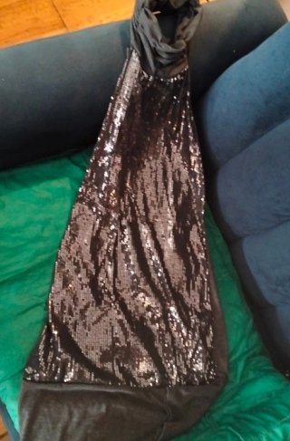 Jersey Vestido con Lentejuelas Negro