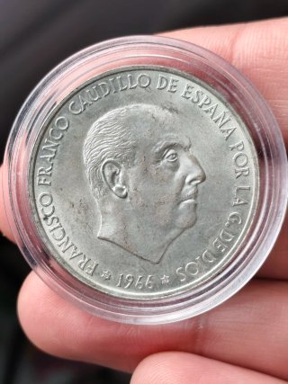 Moneda 100 pesetas plata 1966 Estrella 70 Franco.