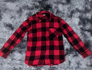 Camisa cuadros roja y negra talla S