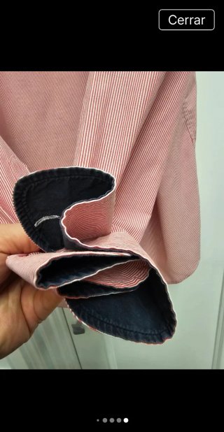 Camisa Carolina Herrera Mil Rayas Roja XL