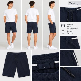 Bermudas Hombre Azul Marino Talla L