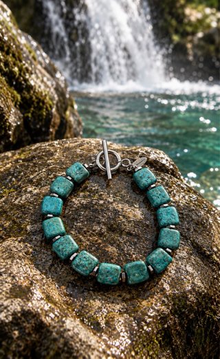 Bracciale Fatto a Mano Perle Fiume Plaquette