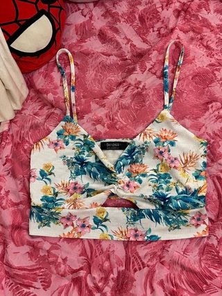 Crop top Bershka floral S