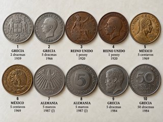 Lote de 10 monedas de colección 1920-1987