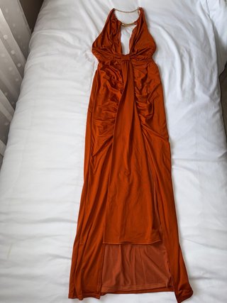 Vestido elástico naranja fiesta
