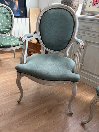 Sillón tapizado madera estilo Luis XV