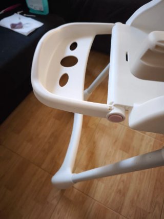 Trona bebé reclinable y plegable rosa