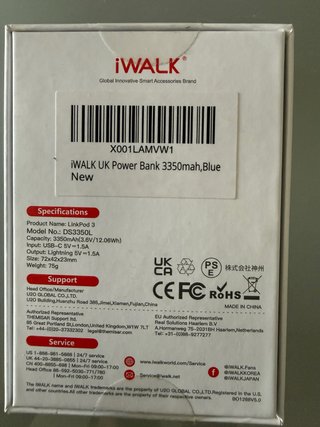 Batería Externa iWALK LinkPod 3 3350mAh SIN ABRIR!