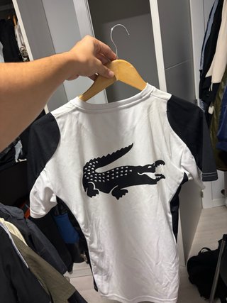 Camiseta Lacoste Blanca y Negra