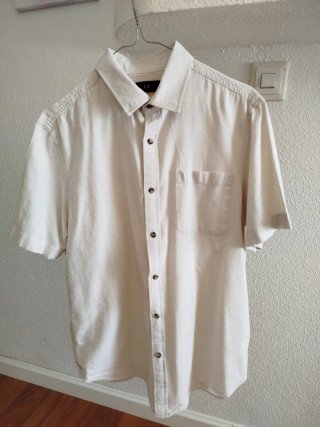 Camisa C&A Beige claro Manga Corta