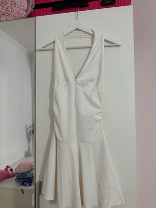 Vestido blanco halter escotado