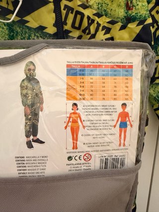 Disfraz Zombie Niño Talla 7-9 Años