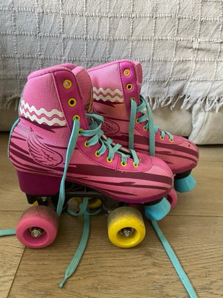 Patines 4 ruedas rosas y morados