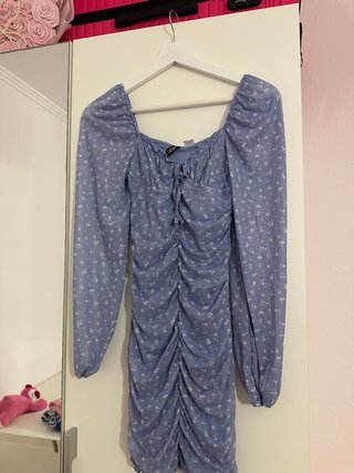 Vestido floral azul Divided Talla XS