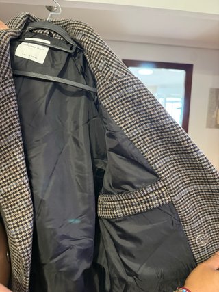 Abrigo largo cuadros hombre Primark Talla L