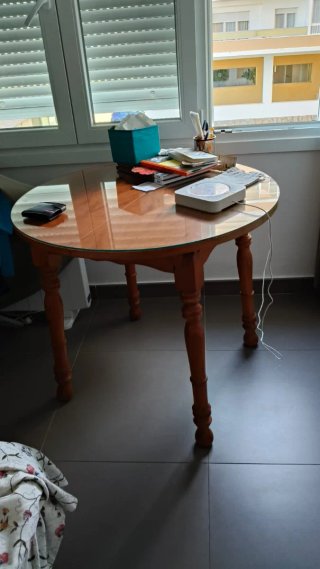 Regalo Mesa redonda madera y cristal