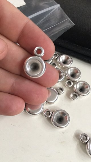 Lote 10 Bases Zamak Baño Plata para Chatón SS39