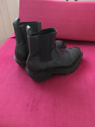 Botines Zara Tacón Cubano Negros Talla 42