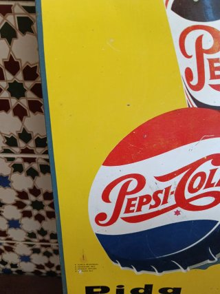 Cartel Chapa Pepsi Cola Vintage Original año 50/60