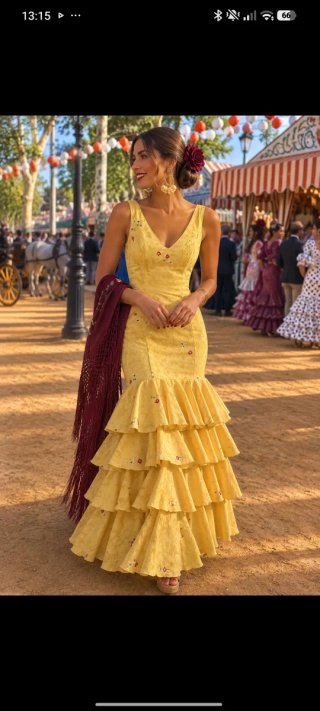 Vestido de Flamenca Amarillo