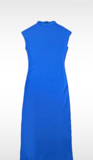 Vestido largo ceñido azul