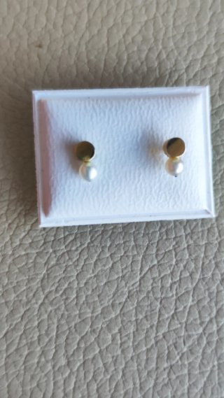 Pendientes bebé oro y perla nuevos