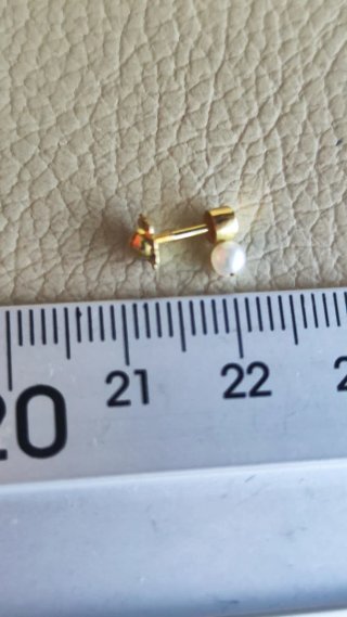 Pendientes bebé oro y perla nuevos