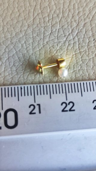 Pendientes bebé oro y perla nuevos