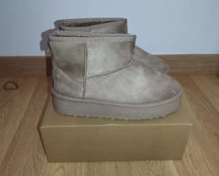Botines beige con plataforma