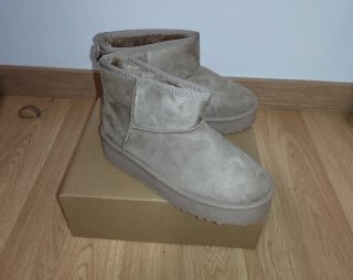 Botines beige con plataforma