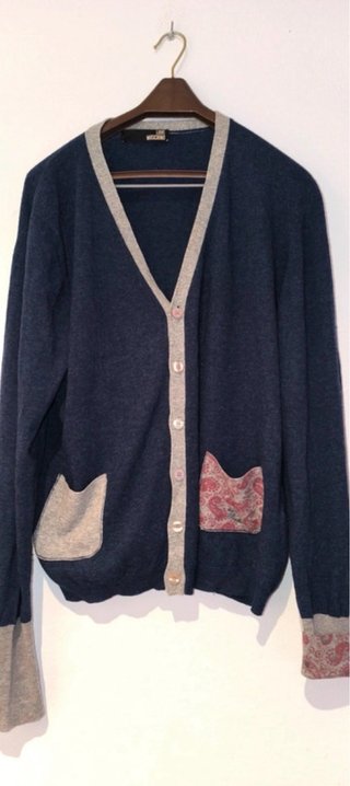 Cardigan Moschino Uomo Blu Beige Taglia xl
