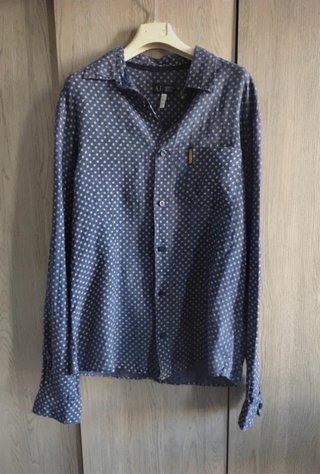 Camicia Armani Uomo Lino Fantasia Pois