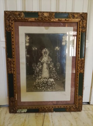 Cuadro Foto Antigua Virgen Macarena Sevilla 1947