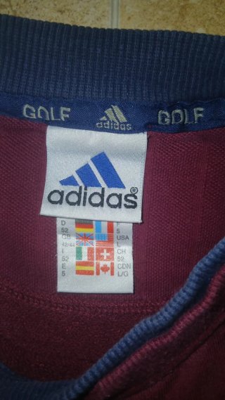 Adidas Golf Maroon Sweatshirt V-Neck Layered Colla
