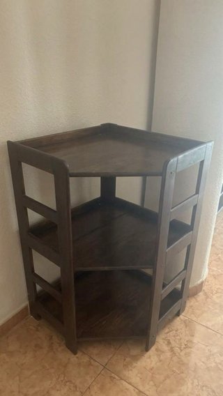 Mueble esquinero madera 3 baldas