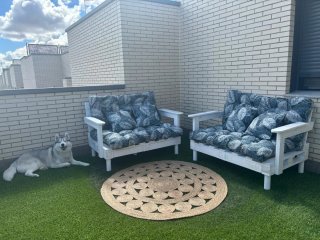 Conjunto de 2 Sillones de Jardín