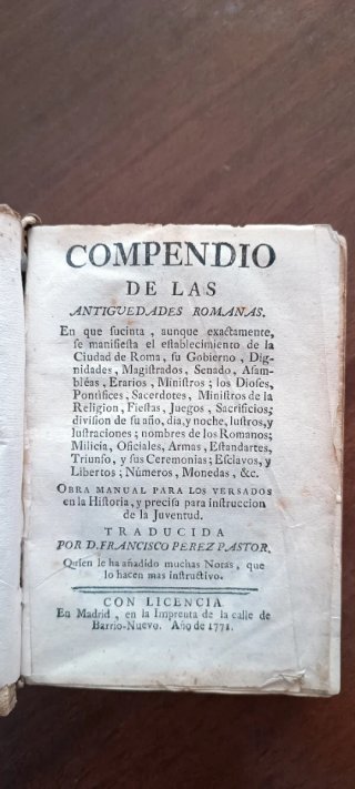 Compendio de las Antigüedades Romanas (1771)